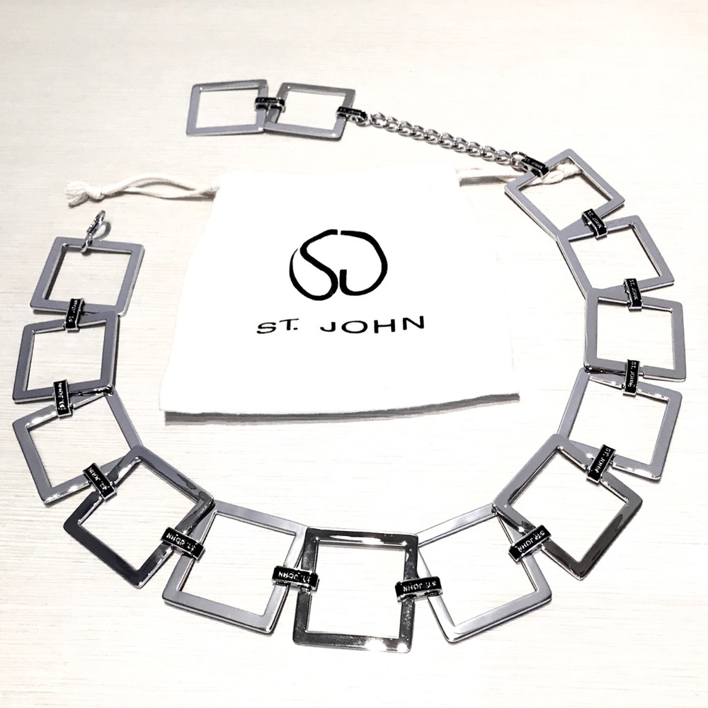 St. John Silver Metal Chain Belt - Brand New